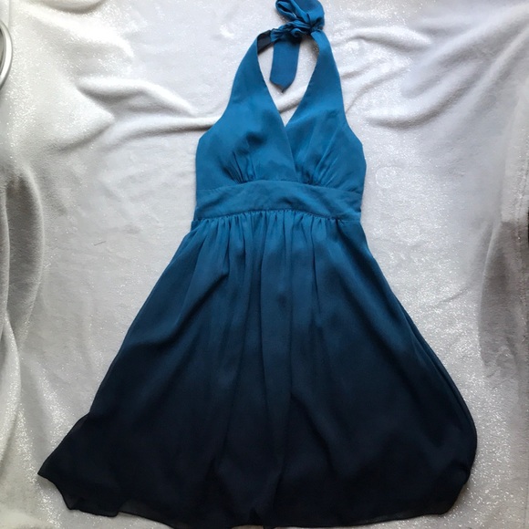 Stunning Teal Ombré colored Express Halter dress - Picture 1 of 5